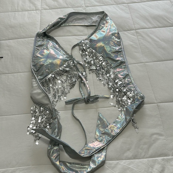 NWOT sequined rave top - Picture 3 of 5